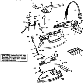 Replacement Parts Diagram and Parts List for F416S  Black and Decker Iron